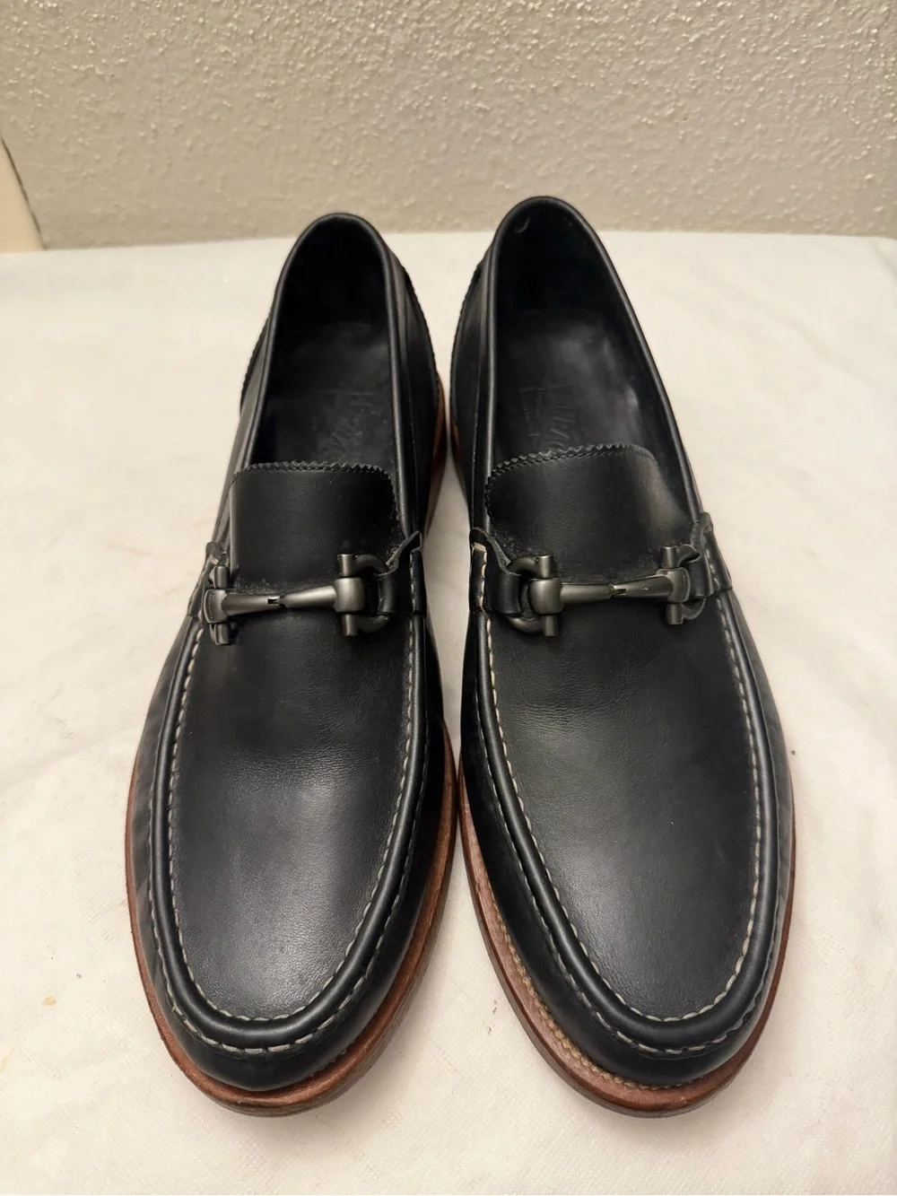 Salvatore Ferraro men black  Oxfords shoes, pre-owned, SZ 11